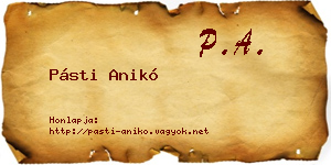 Pásti Anikó névjegykártya